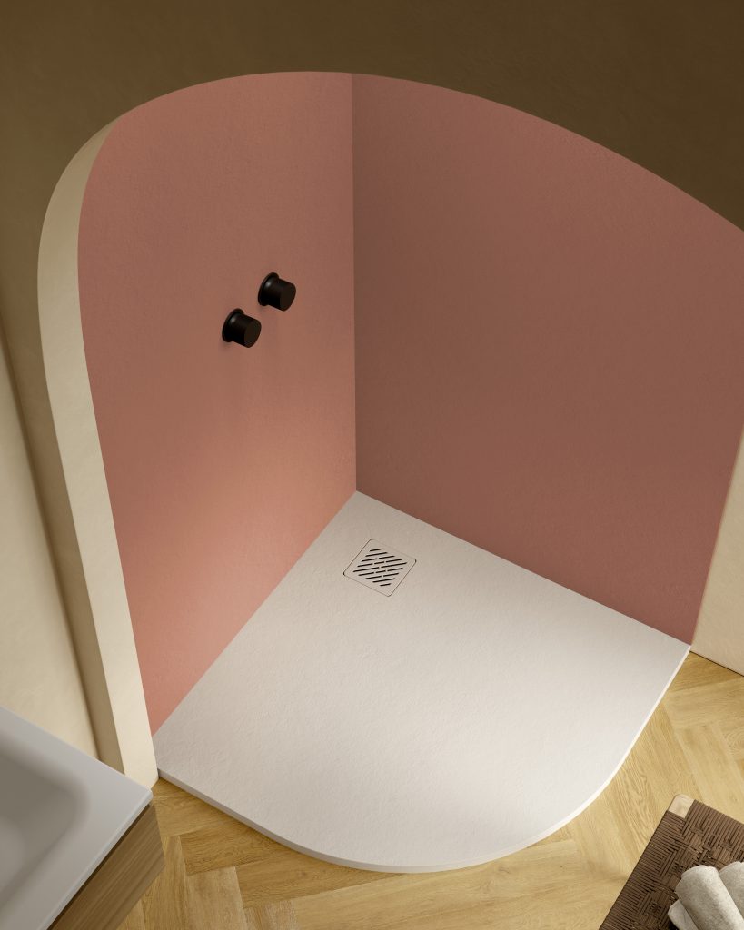 Curve shower tray